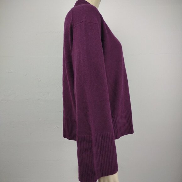 Banana Republic purple 100% Cashmere mock neck pullover sweater ladies Large - Picture 3 of 6